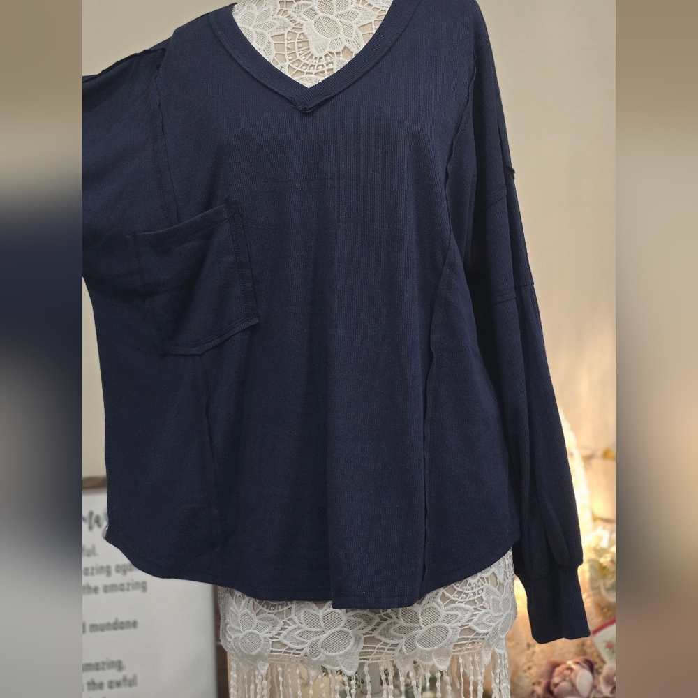 BTFBM Navy Blue Oversized Crew Neck Sweatshirt Sz XL - Picture 7 of 14